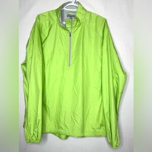 Peter Miller Mens Windbreaker Pullover L Lime Green Golf Athleisure Athletic